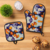 Azure Pumpkin Ofenhandschuh & Topflappen-Set (Oben Unten)