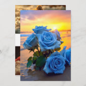 Azure Romance: Sunset Rose Hochzeit Invita Einladung (Vorne/Hinten)