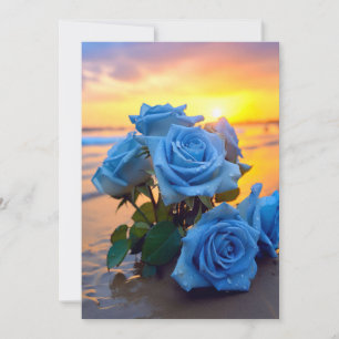 Azure Romance: Sunset Rose Hochzeit Invita Einladung