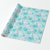 Azure Rose Bouquet: WasserfarbenWedding Geschenkpapier (Ungerollt)