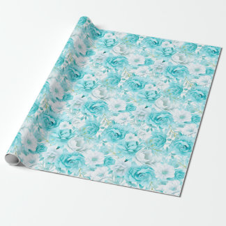 Azure Rose Bouquet: WasserfarbenWedding Geschenkpapier