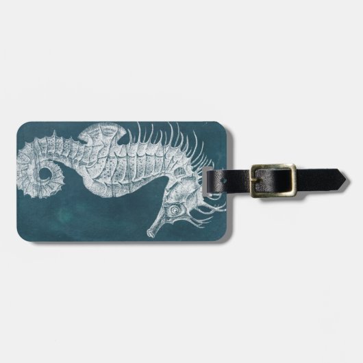 Azure-Seepferd-Studie I Gepäckanhänger (Vorderseite horizontal)