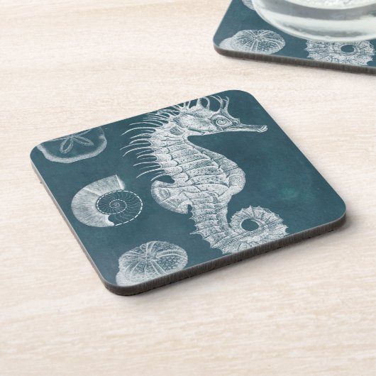 Azure-Seepferd-Studie I Untersetzer (Linke Seite)