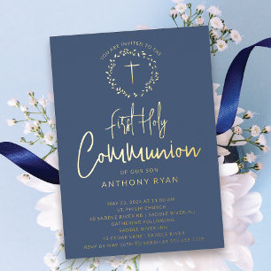 Azure Sessings Boys Communion Einladung