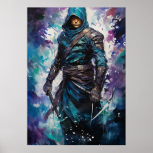 Azure Shadows: Der stille Shinobi-Anime Poster