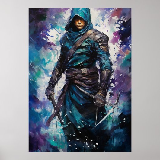 Azure Shadows: Der stille Shinobi-Anime Poster (Vorne)