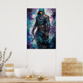 Azure Shadows: Der stille Shinobi-Anime Poster (Küche)