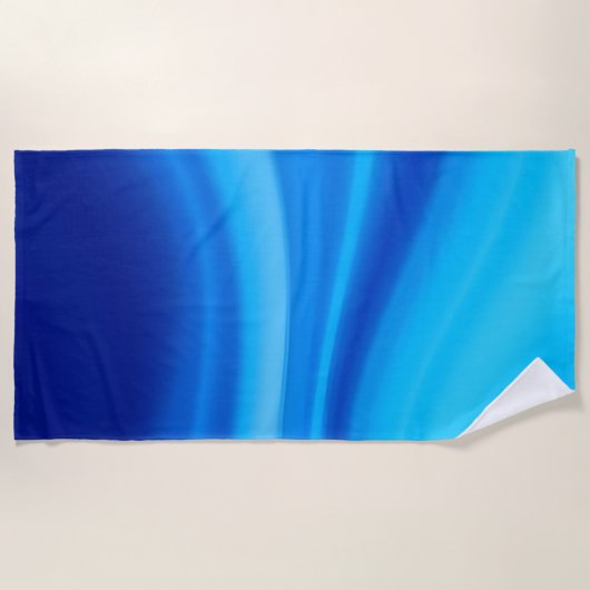 Azure Shift - Dynamic Blue Wave Gradient Strandtuch (Vorderseite)