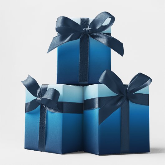 Azure Sky bis Ocean Blue Ombre Geschenkpapier