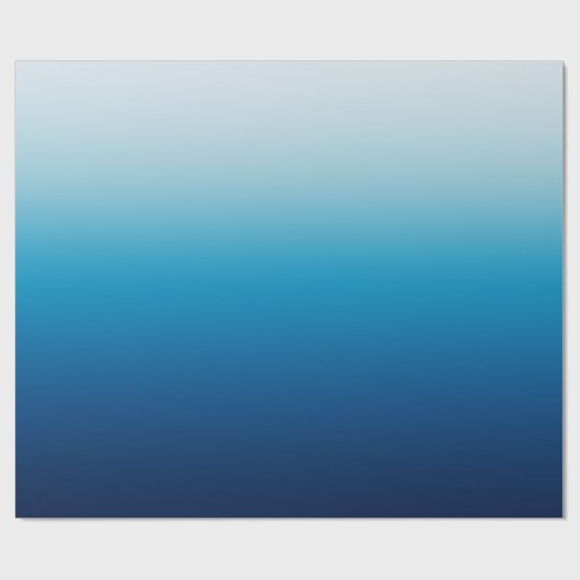 Azure Sky bis Ocean Blue Ombre Geschenkpapier (Flach)