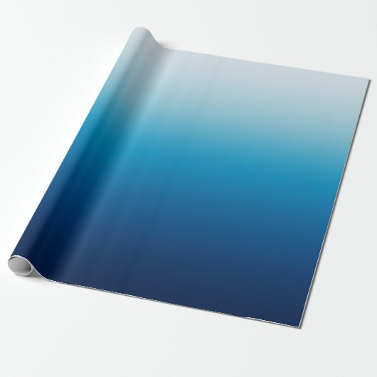 Azure Sky bis Ocean Blue Ombre Geschenkpapier (Ungerollt)