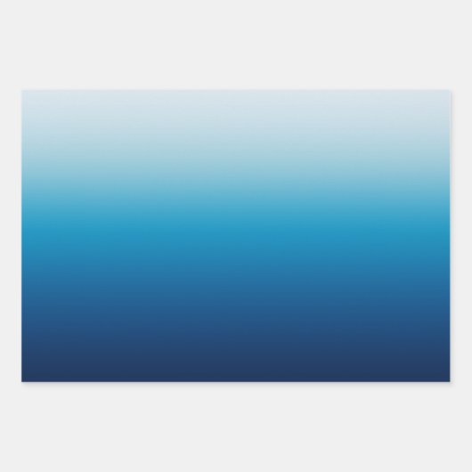 Azure Sky bis Ocean Blue Ombre Geschenkpapier Set (Vorderseite)