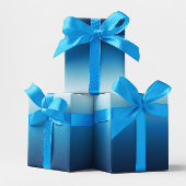 Azure Sky bis Ocean Blue Ombre Geschenkpapier Set