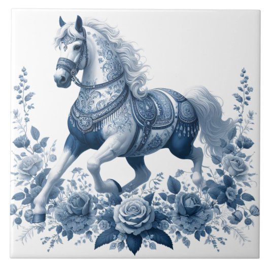 Azure Steed: Blumengrace Fliese (Vorderseite)