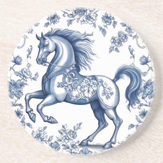 Azure Steed: Blumengrace Getränkeuntersetzer (Vorne)