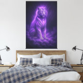 Azure Thunder White Tiger – Skyborn Majesty Leinwanddruck (Insitu (Schlafzimmer))