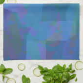 Azure Tides - Oceanic Abstrakt Geometry Geschirrtuch (Gefaltet)