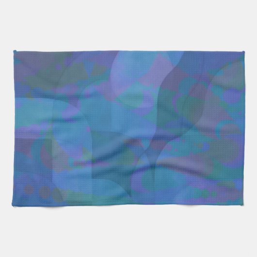 Azure Tides - Oceanic Abstrakt Geometry Geschirrtuch (Horizontal)