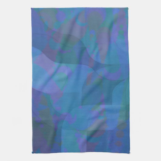 Azure Tides - Oceanic Abstrakt Geometry Geschirrtuch (Vertikal)