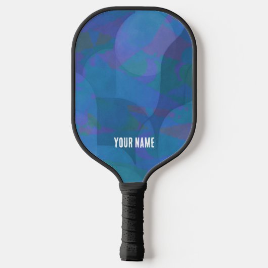 Azure Tides - Oceanic Abstrakt Geometry Pickleball Schläger (Rückseite)