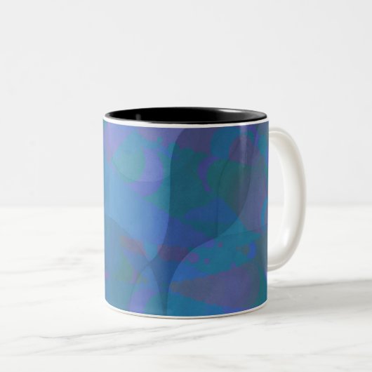 Azure Tides - Oceanic Abstrakt Geometry Zweifarbige Tasse (VorderseiteRechts)