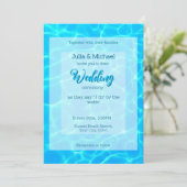 Azure Türkise Bleu Water Reflection Minimalismus Einladung (Stehend Vorderseite)