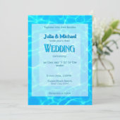 Azure Türkise Bleu Water Reflection Minimalismus Einladung (Stehend Vorderseite)