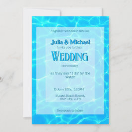 Azure Türkise Bleu Water Reflection Minimalismus Einladung