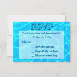 Azure Türkise Bleu Water Reflection Minimalismus RSVP Karte