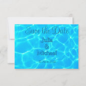 Azure Türkise Bleu Water Reflection Minimalismus Save The Date (Vorderseite)