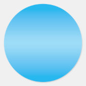 Azure und Baby Blue Gradient Blank Runder Aufkleber (Vorderseite)