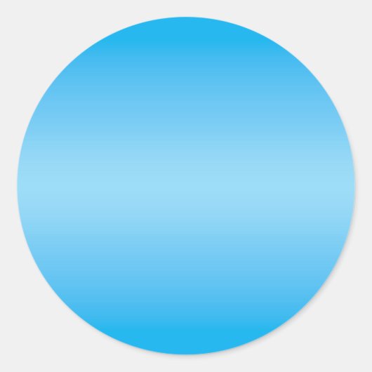 Azure und Baby Blue Gradient Blank Runder Aufkleber (Vorderseite)
