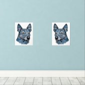 Azure und Indigo die Blue Heeler Twins Bilderwand Sets (Holzboden)