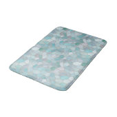 Azure Verdigris Mosaic Badematte (Schrägansicht)