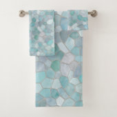 Azure Verdigris Mosaic Badhandtuch Set (Insitu)