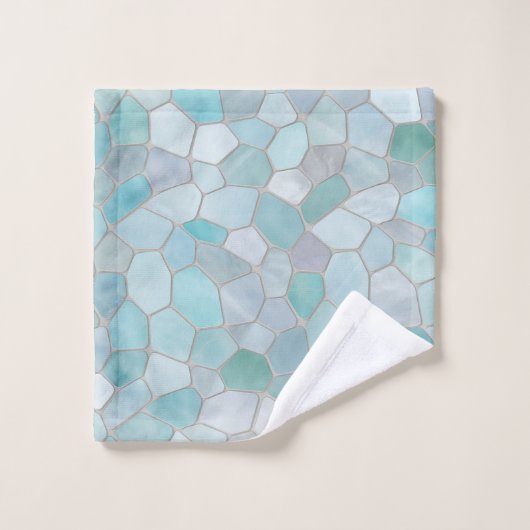 Azure Verdigris Mosaic Badhandtuch Set (Waschlappen)