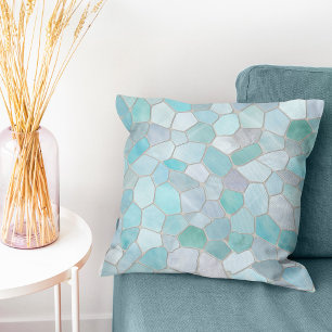 Azure Verdigris Mosaic Kissen