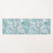 Azure Verdigris Mosaic Yogamatte (Vorderseite (Horizontal))
