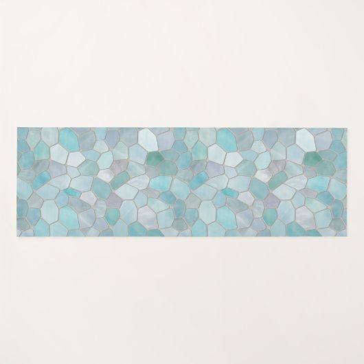 Azure Verdigris Mosaic Yogamatte (Vorderseite (Horizontal))
