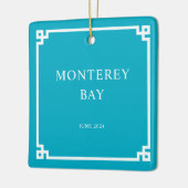 Azure White Greece Key Border Family Vacation Foto Keramikornament (Links)