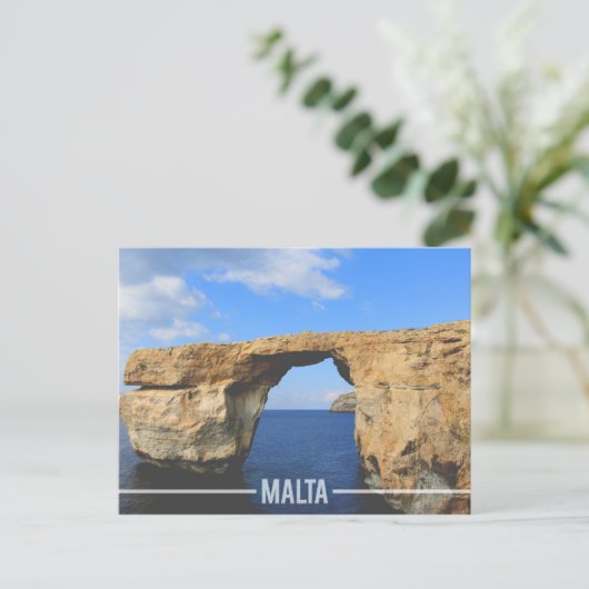 Azure Window Gozo, Malta Postkarte (Stehend Vorderseite)