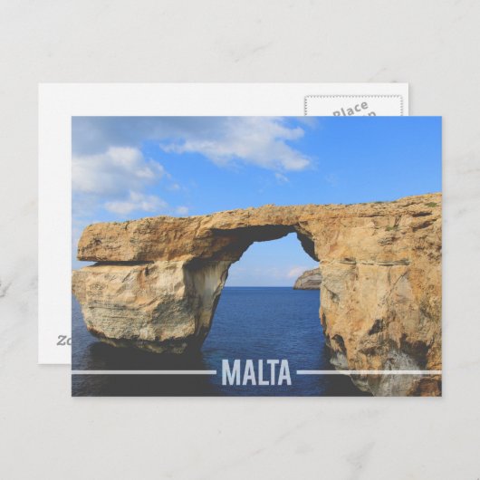 Azure Window Gozo, Malta Postkarte (Vorne/Hinten)