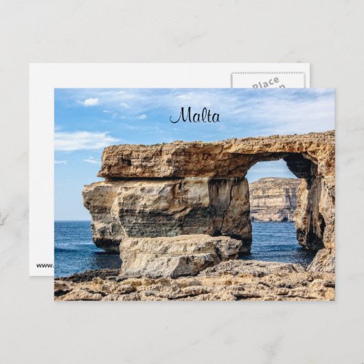 Azure Window in Malta Postkarte (Vorne/Hinten)
