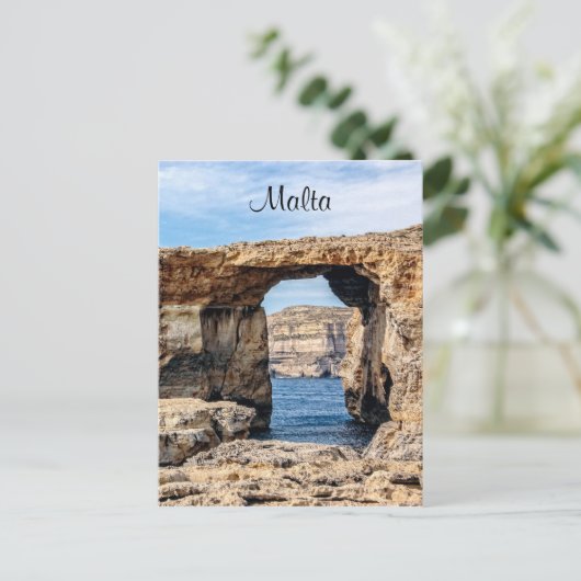Azure Window in Malta Postkarte (Stehend Vorderseite)