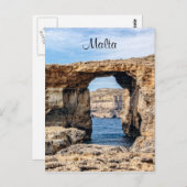 Azure Window in Malta Postkarte (Vorne/Hinten)