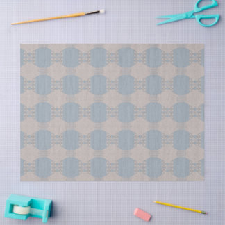 Azurévia-Spitze – Puderblau und Elfenbein geometri Seidenpapier