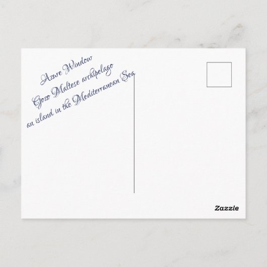 Azurfenster Attraktion auf Gozo Island Postkarte (Rückseite)