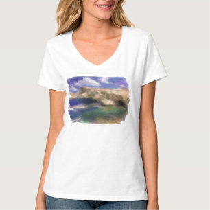 Azurfenster in Gozo Island Wasserfarbe T-Shirt
