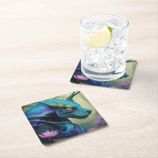 „Azuris –Bewahrer des Zauberwaldes Rechteckiger Pappuntersetzer (Vor Ort)