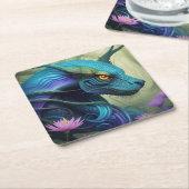 „Azuris –Bewahrer des Zauberwaldes  Rechteckiger Pappuntersetzer (angewinkelt)